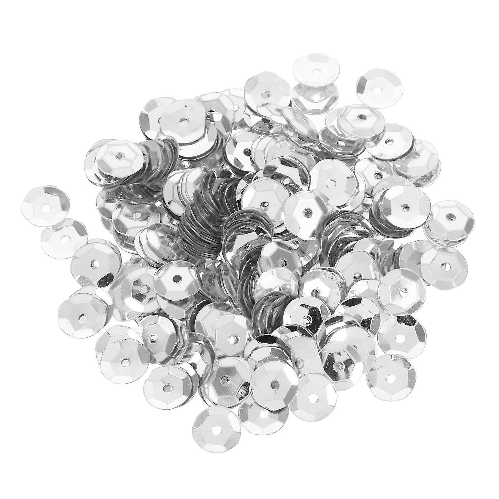 Silver Iridescent Sequins Round Cup Shape For DIY Crafts Sewing And Embellishments 8mm Size 800Pcs