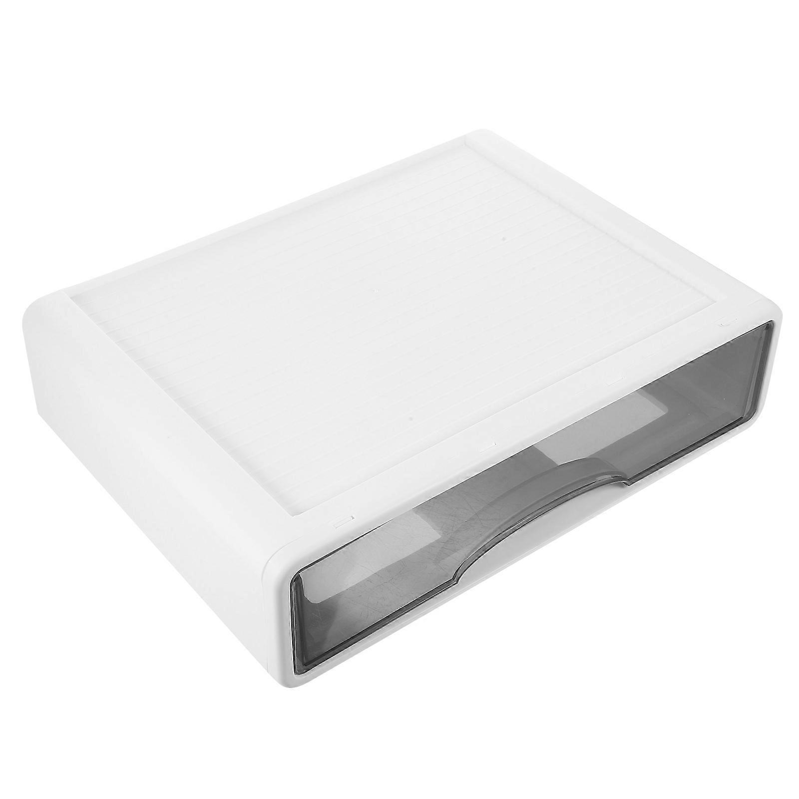 Tabletop Storage Box Plastic Storage Drawer Space Saving Easy Access Modern Style 34.00X25.00X9.00CM 1Pcs