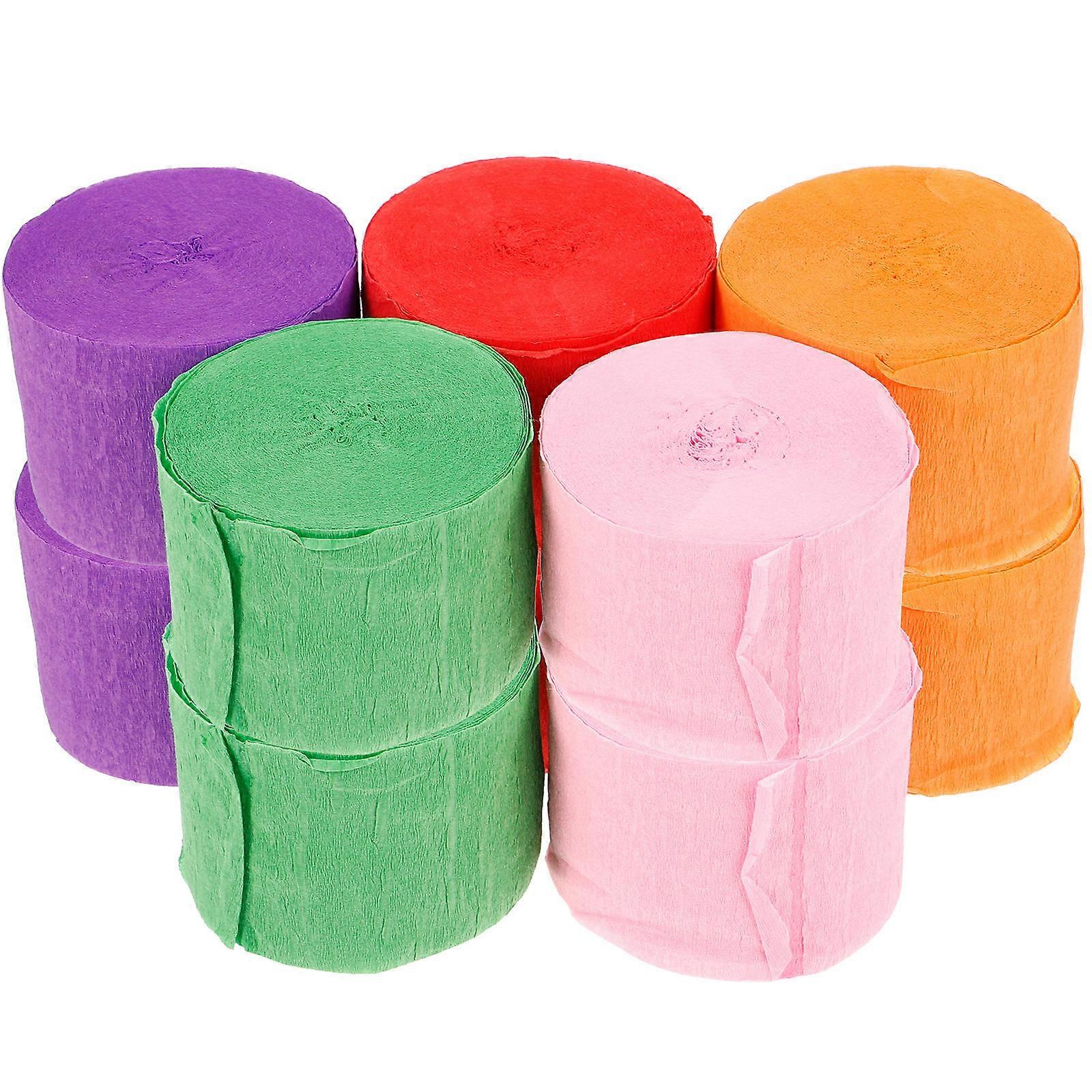 Crepe Paper Streamer Reusable Party Streamers Orange Shop Window Display Kindergarten Event Decoration 2500.00X4.50X0.10cm 10 Rolls