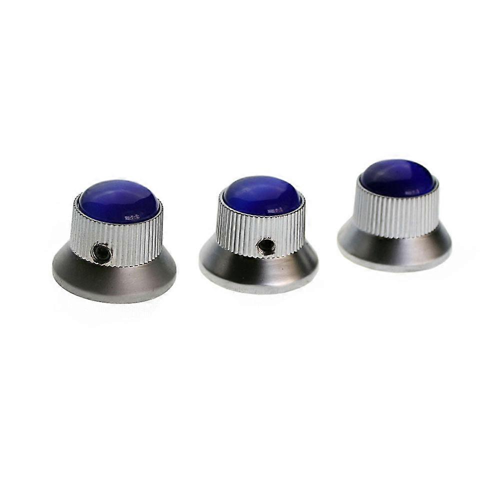 3pcs Volume Tone Control Knobs for Electric Guitar Bass, Chrome Plated, Smooth Finish, Easy Installation, Stylish Design