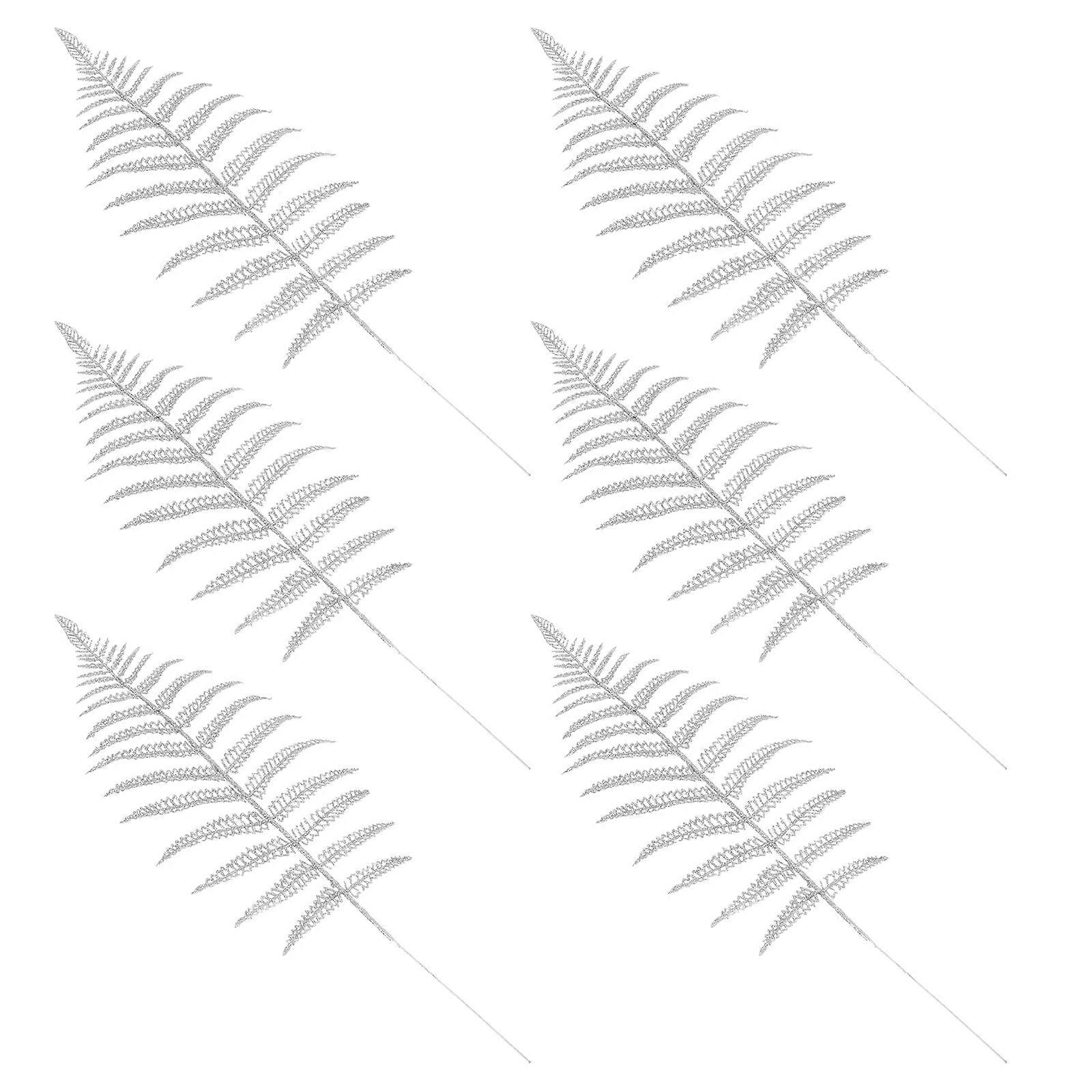 6pcs Artificial Christmas Leaf Picks Faux for DIY Bouquet Garland Decor Reusable Xmas Fake Leaf Ornaments Holiday Greenery Festive Home Decoration
