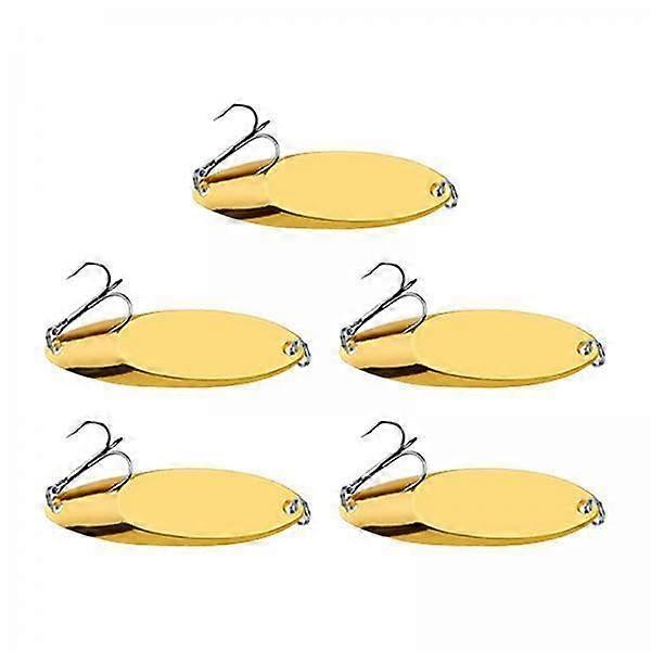 Fishing Spoons Pack Of 5 Jigging Bait Spinner Lures For Freshwater Bass Catfish Pike Redfish