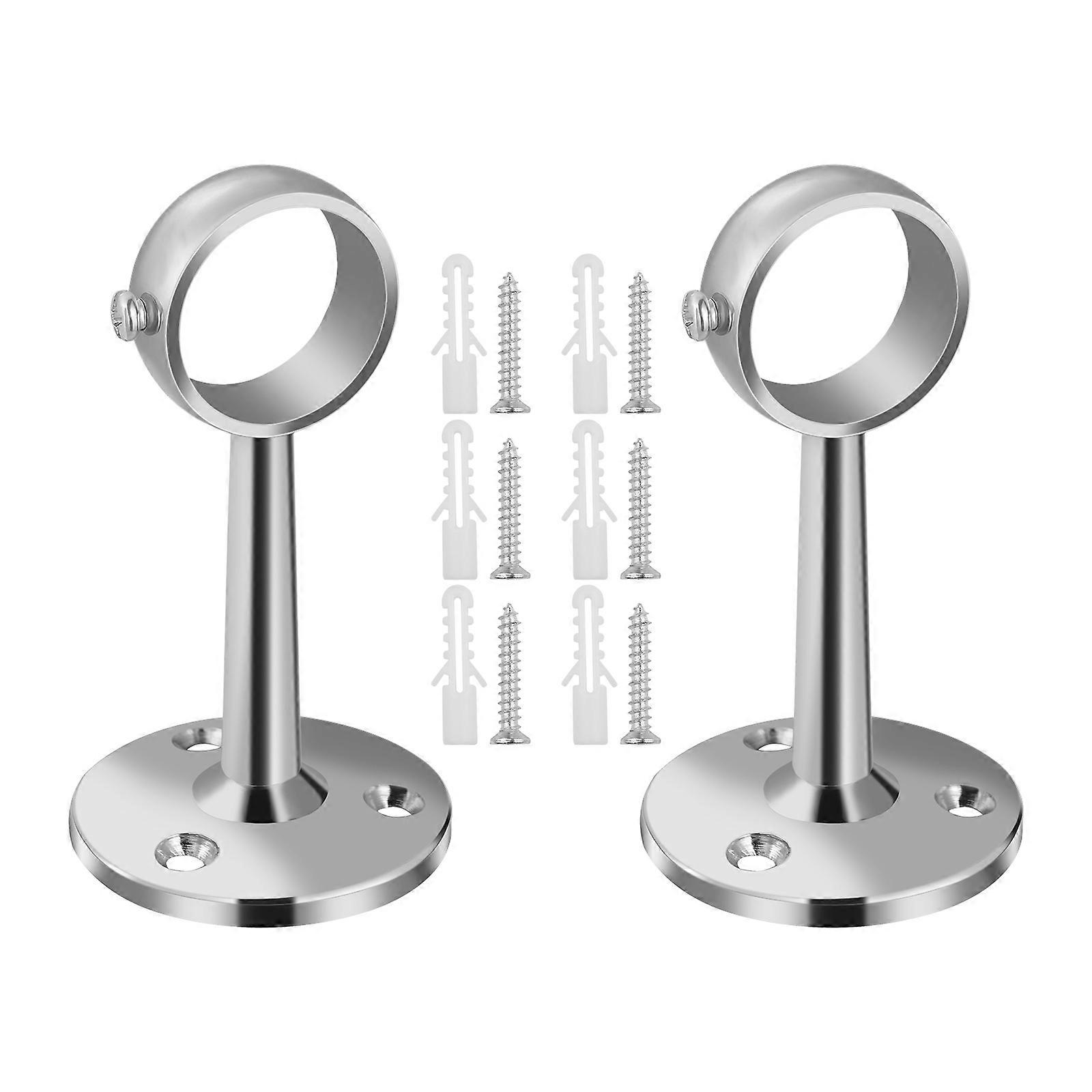 Hanging Rail Brackets Winomo Wardrobe Closet Rod Bracket Zinc Alloy Wardrobe Rail Support Home Use 2Pcs