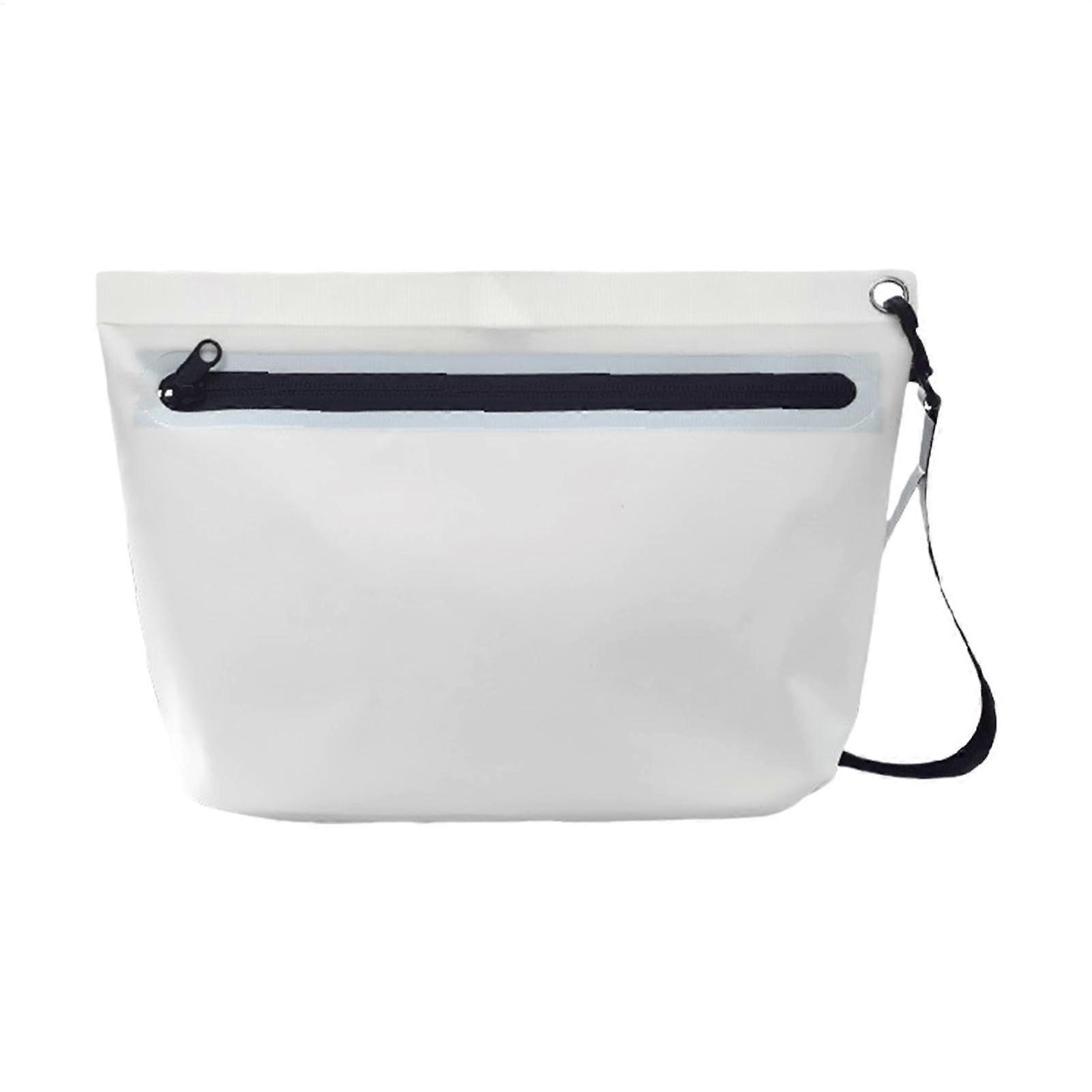 Dry Storage Bag, Waterproof, Lightweight, Multi-Purpose Travel Bag for Swimming and Personal Use, White, Zipper Closure