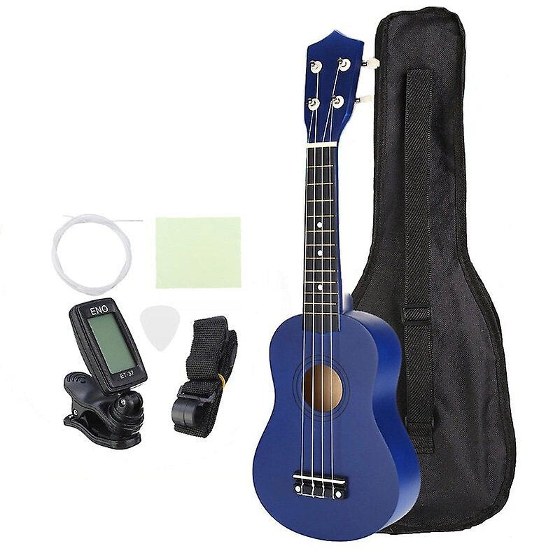 21 Inch Economic Soprano Ukulele Uke Musical Instrument With Gig Bag Strings Tuner Blue