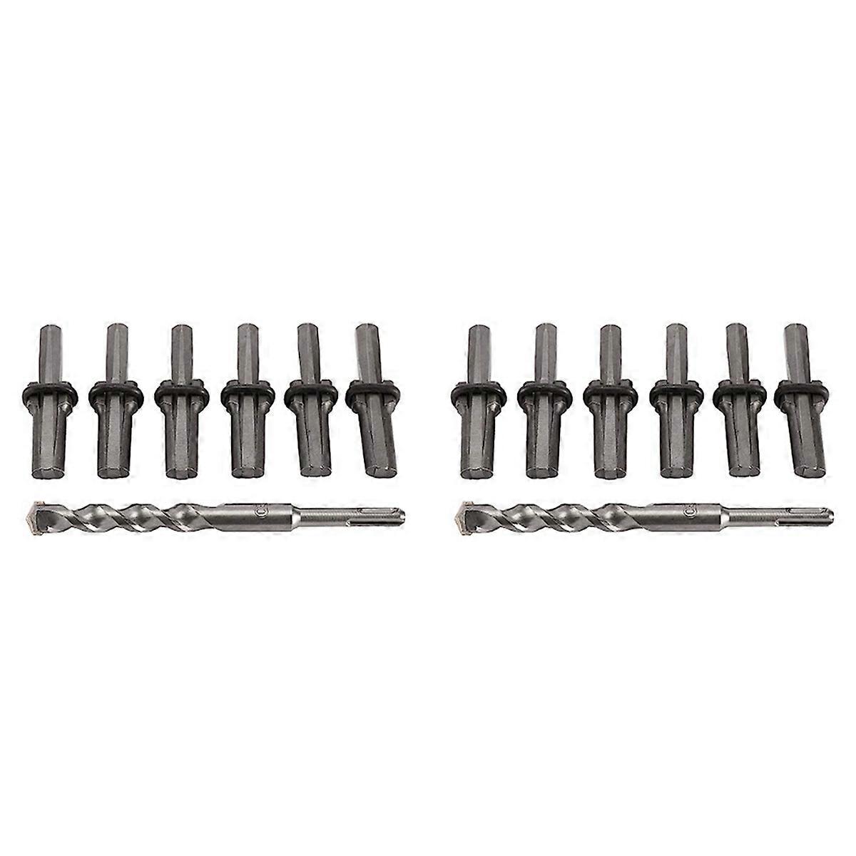 2X Stone Splitter Hand Tool Kit Stone Splitter with Drill Bit Tools for Splitting Rock Concrete Marb