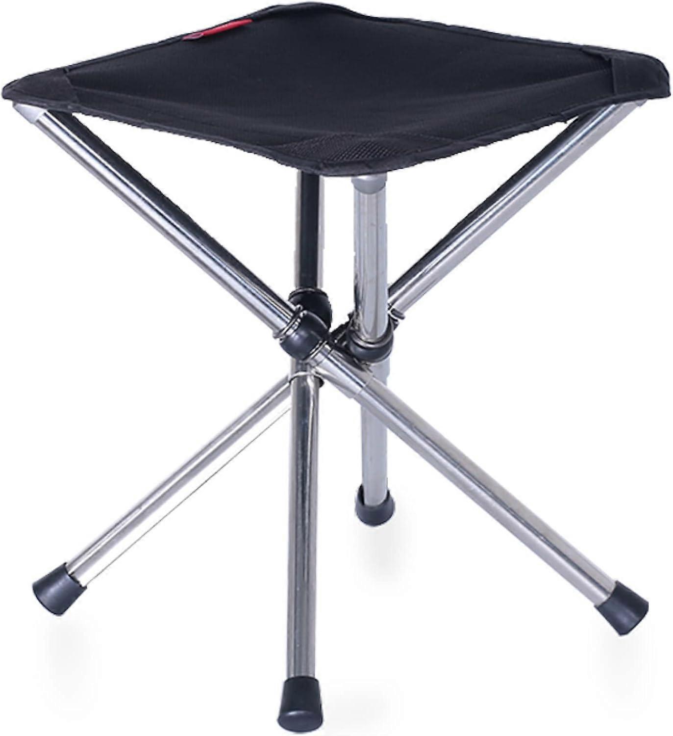 Folding Stool, Portable Camping Foldable Seat Tripod Mini Telescopic Stool(Black - L) (AAA)