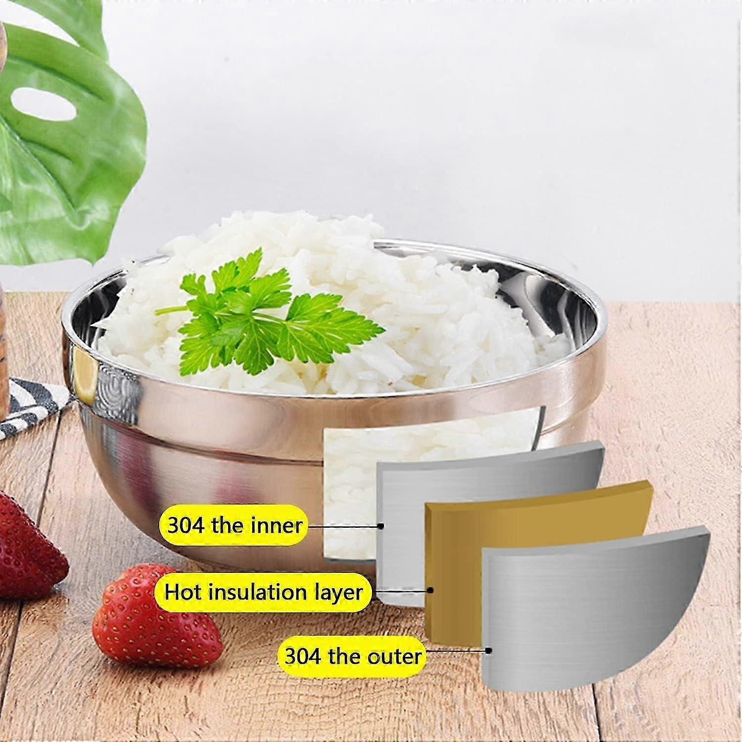 50 Ounces Heat Insulated Stainless Steel Double Walled Multipurpose Bowls for Serving Ice Cream or Soup