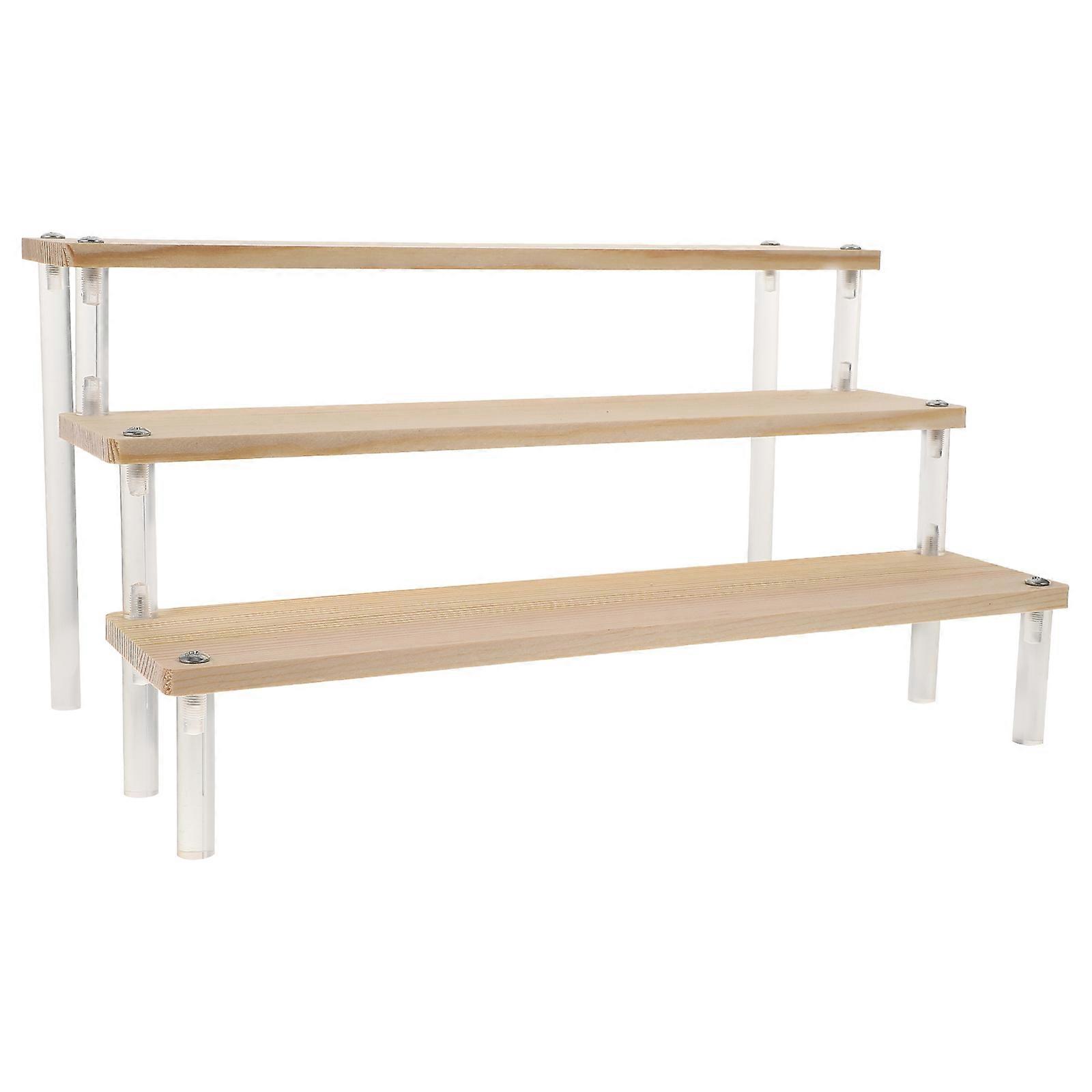 Retail Display Rack Acrylic Storage For Artifacts Home Use 30X19X14.8cm Ladder Design Simple And Elegant 1Pcs