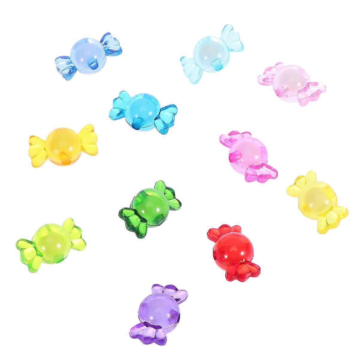 Beads Jewelry Making Crystal Beads Candy Shaped DIY Beads Handmade Craft Accessories Random Color 3x1.5CM DIY Projects 1 Set