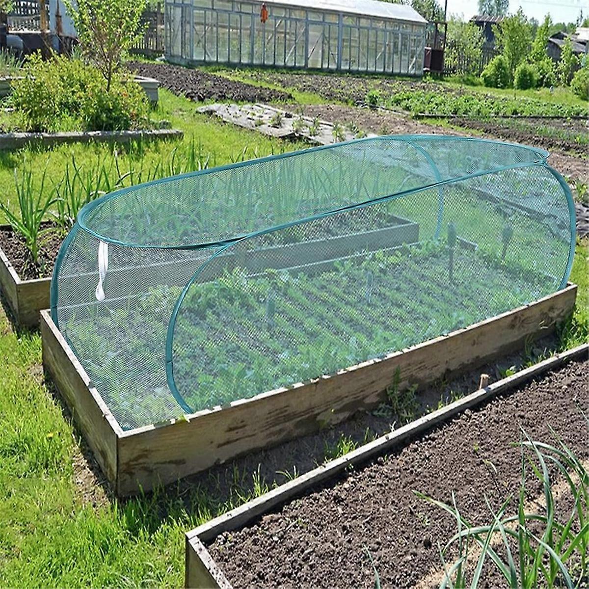 3Pcs 99x40x45cm Garden Plants Cover with 24 Ground Nails,Mesh Netting Covers Net Cage Guard Protecto
