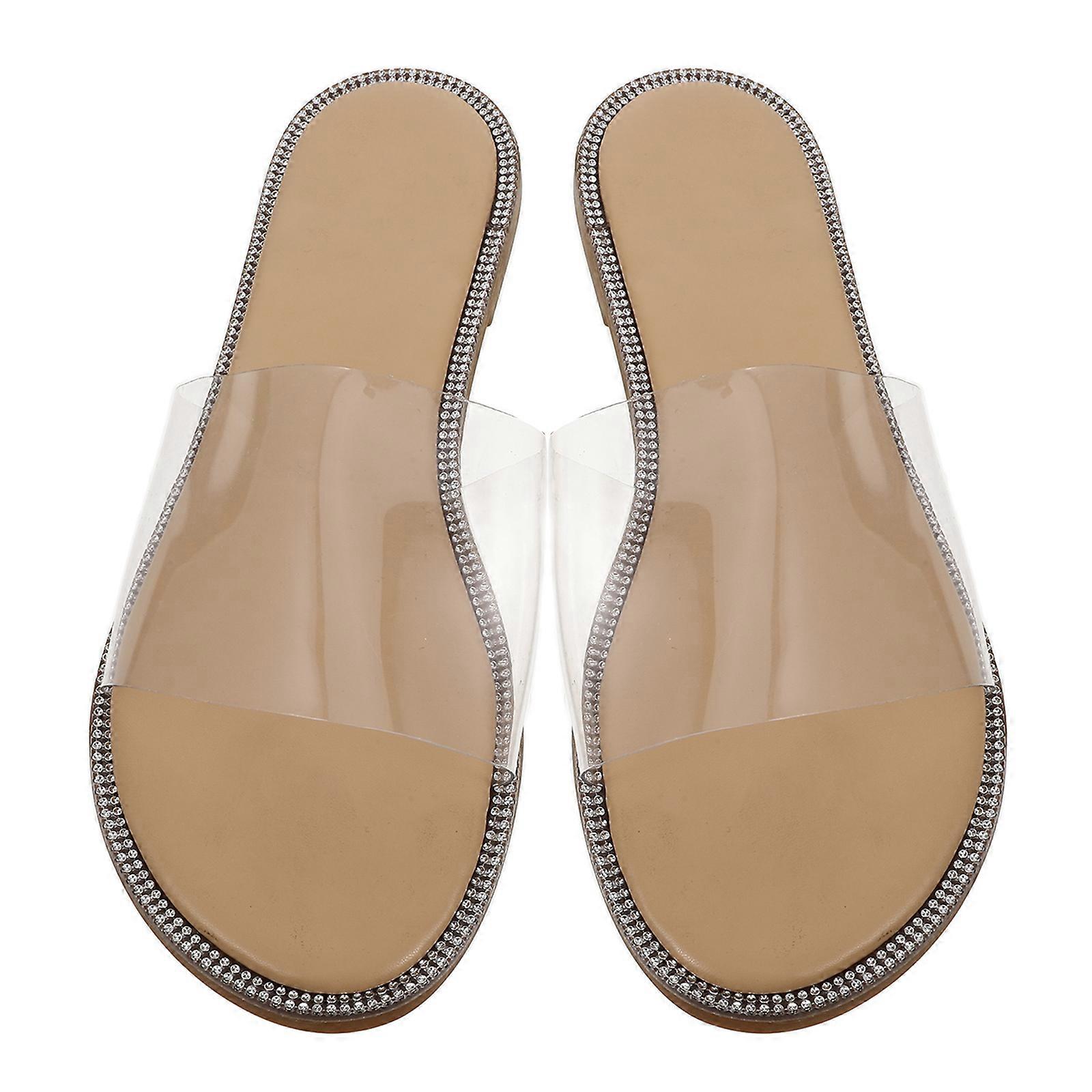 Transparent Lightweight Flat Summer Slippers for Women – Breathable Beach Sandals with Comfortable Sole, Open Toe Design for Casual Fashion Footwear