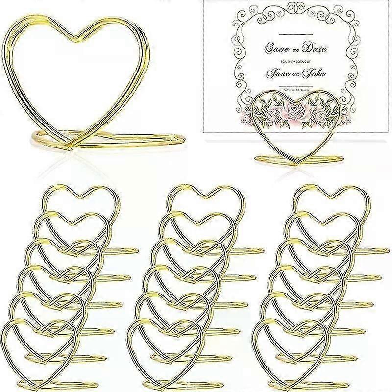 30Pcs Metal Memo Holder Heart Triangle Table Place card Holder Photo Clip Card Stand Wedding Banquet Message Holder