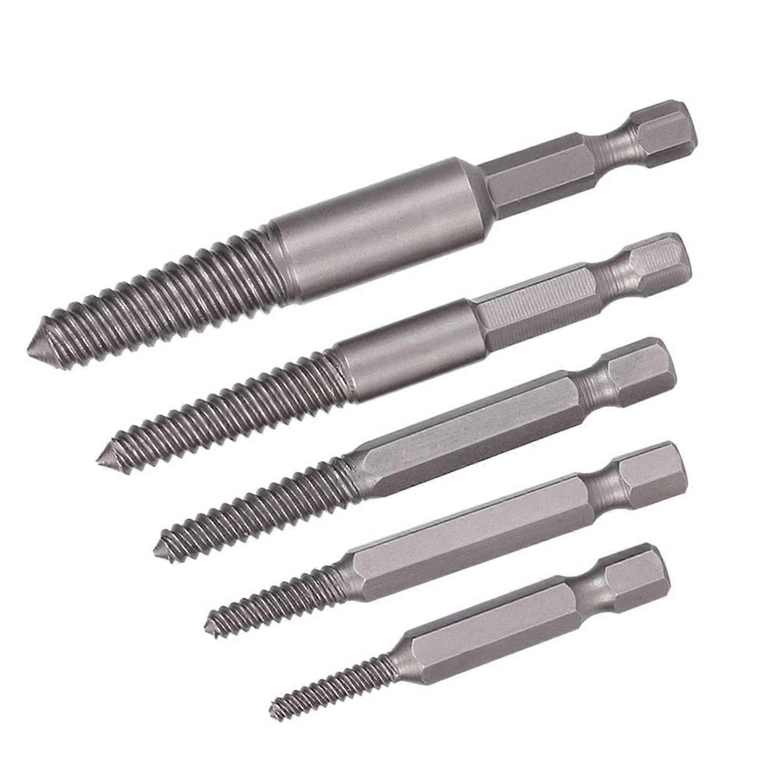 5pcs Hex Shank Screw Extractor Kit for Broken Head, Rusty Screws