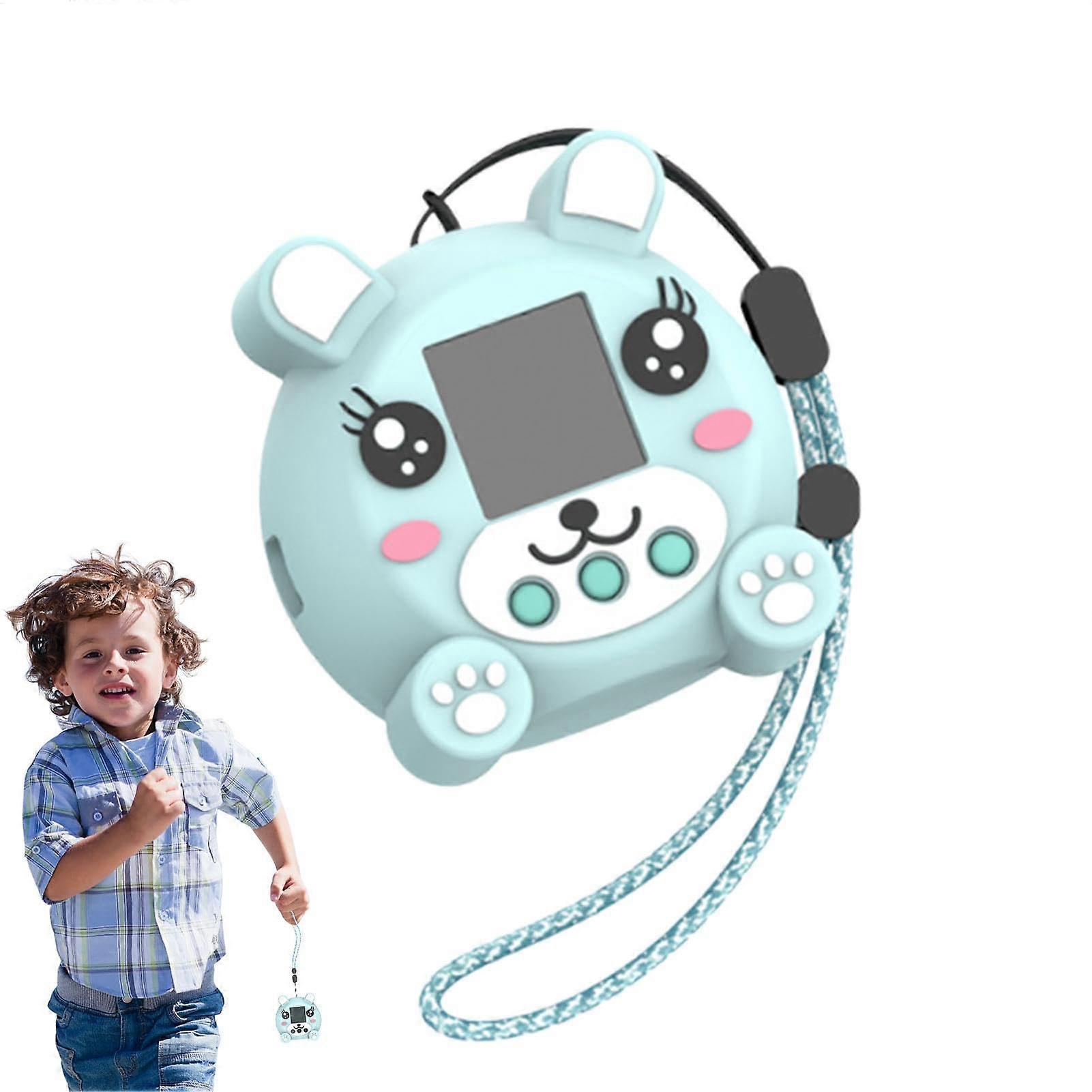 Silicone Protector For Punirun Toy, Protective Case For Punirun Interactive Digital Toy, Blue Cartoon Skin With Lanyard