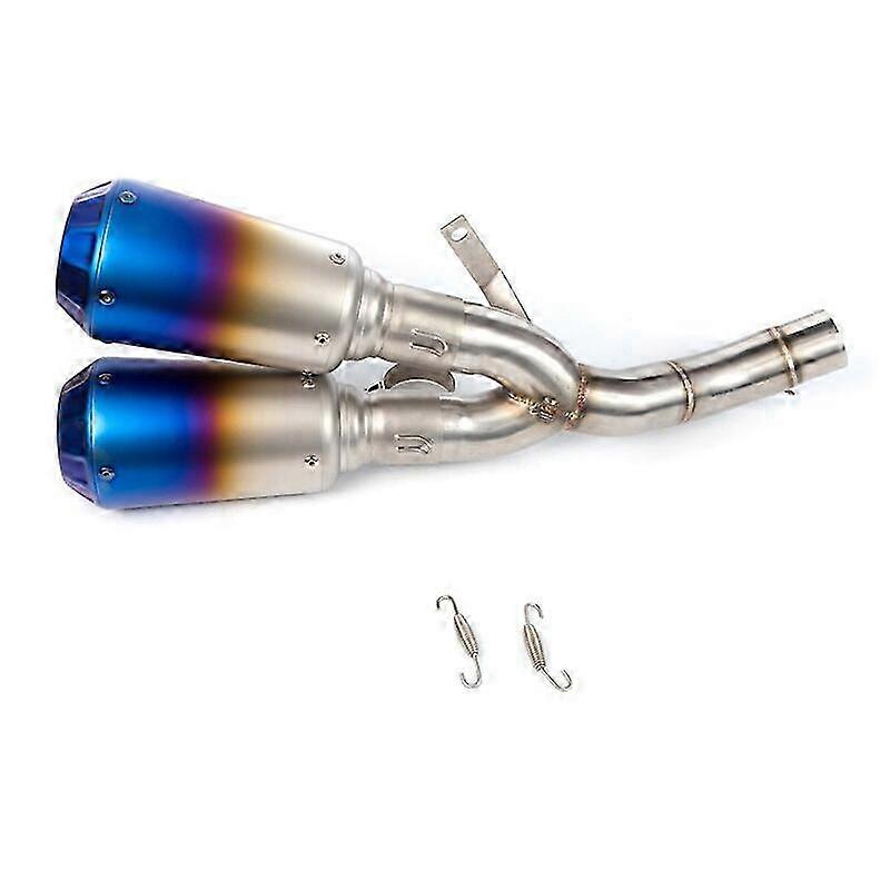For Motorcycle Exhaust Escape for Certain Brand Modified Double Exit Middle Link Pipe Double Muffler
