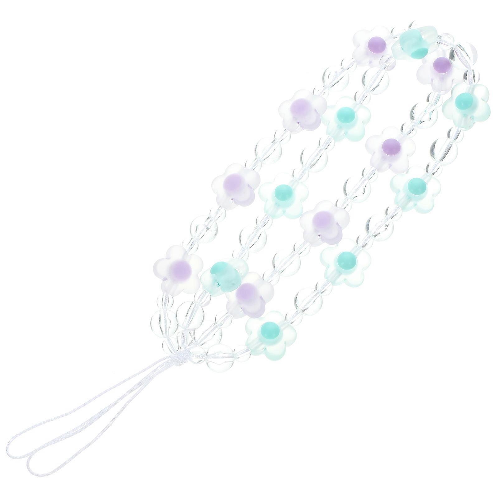 Beaded Lanyard -Lost Green Plastic Flower Design 2Pcs For
