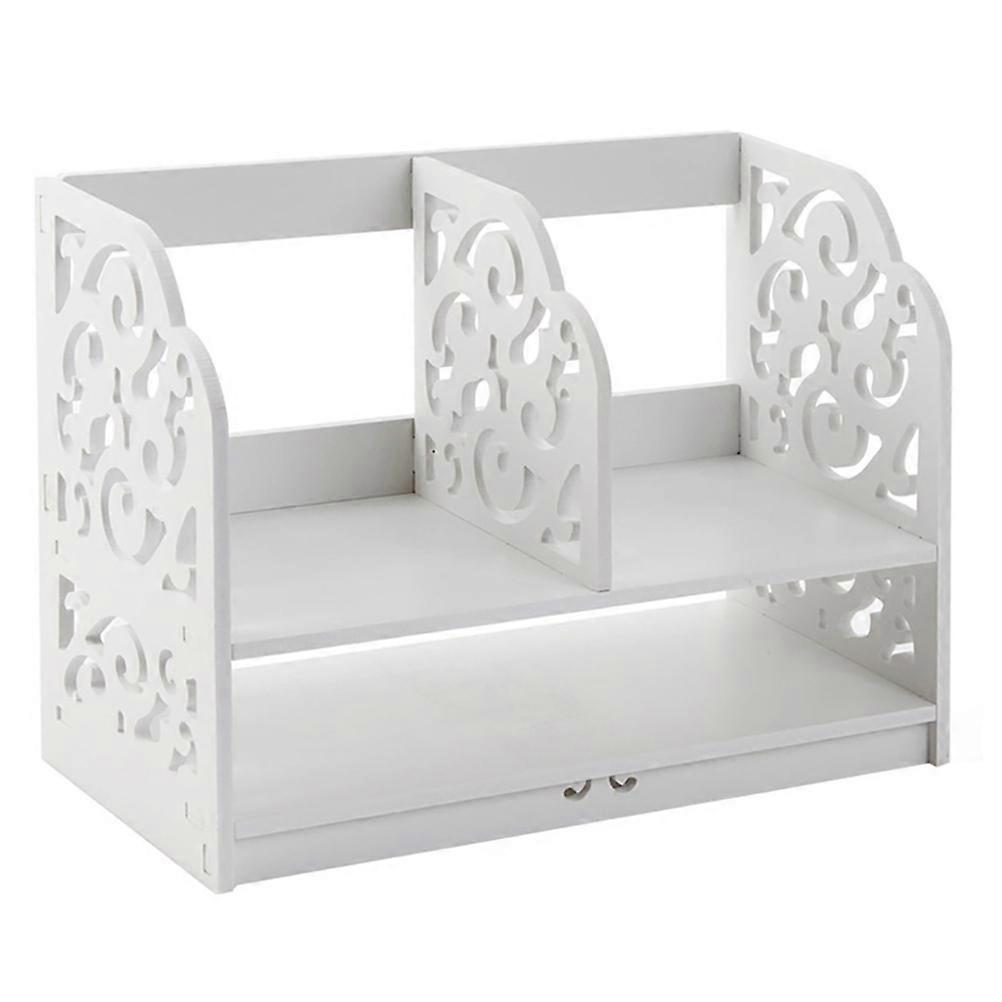 White Composite Desktop Shelf Organizer for Home Use Sturdy and Spacious 12.5 x 8.2 x 15.7 inches