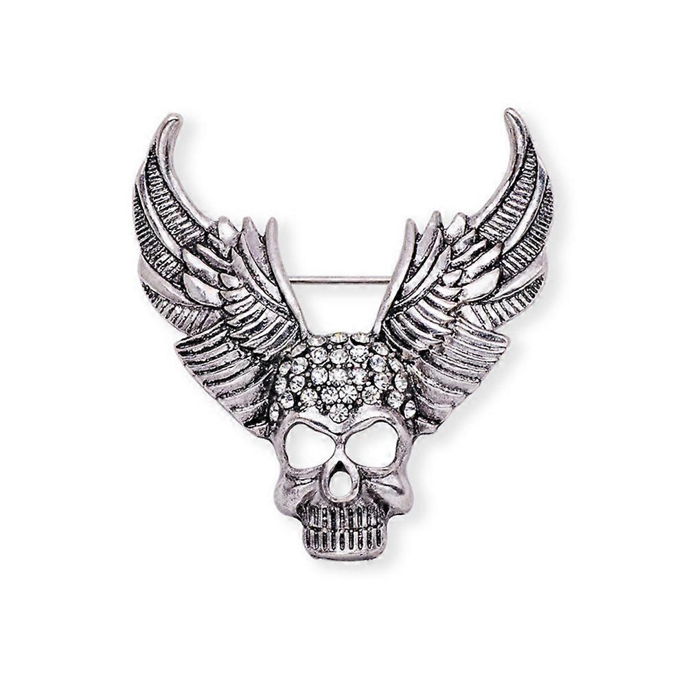 Gothic Punk Breastpin Skull Shape Clip Pin Backing For Cosplay Party 1Pack