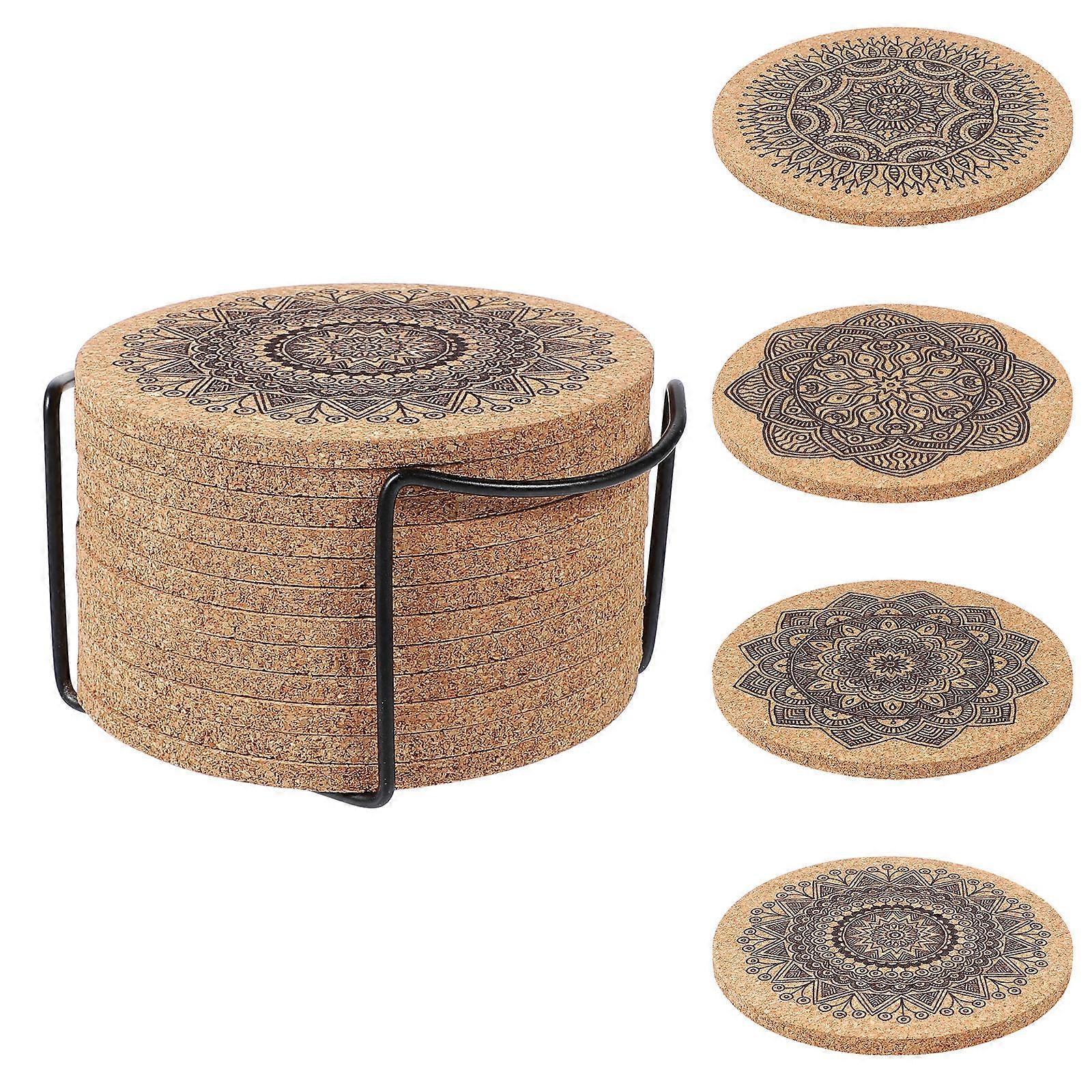 Absorbent Coasters with Holder for Drinks Protect Furniture from Damage Unique Design for Home Use 4 Pieces