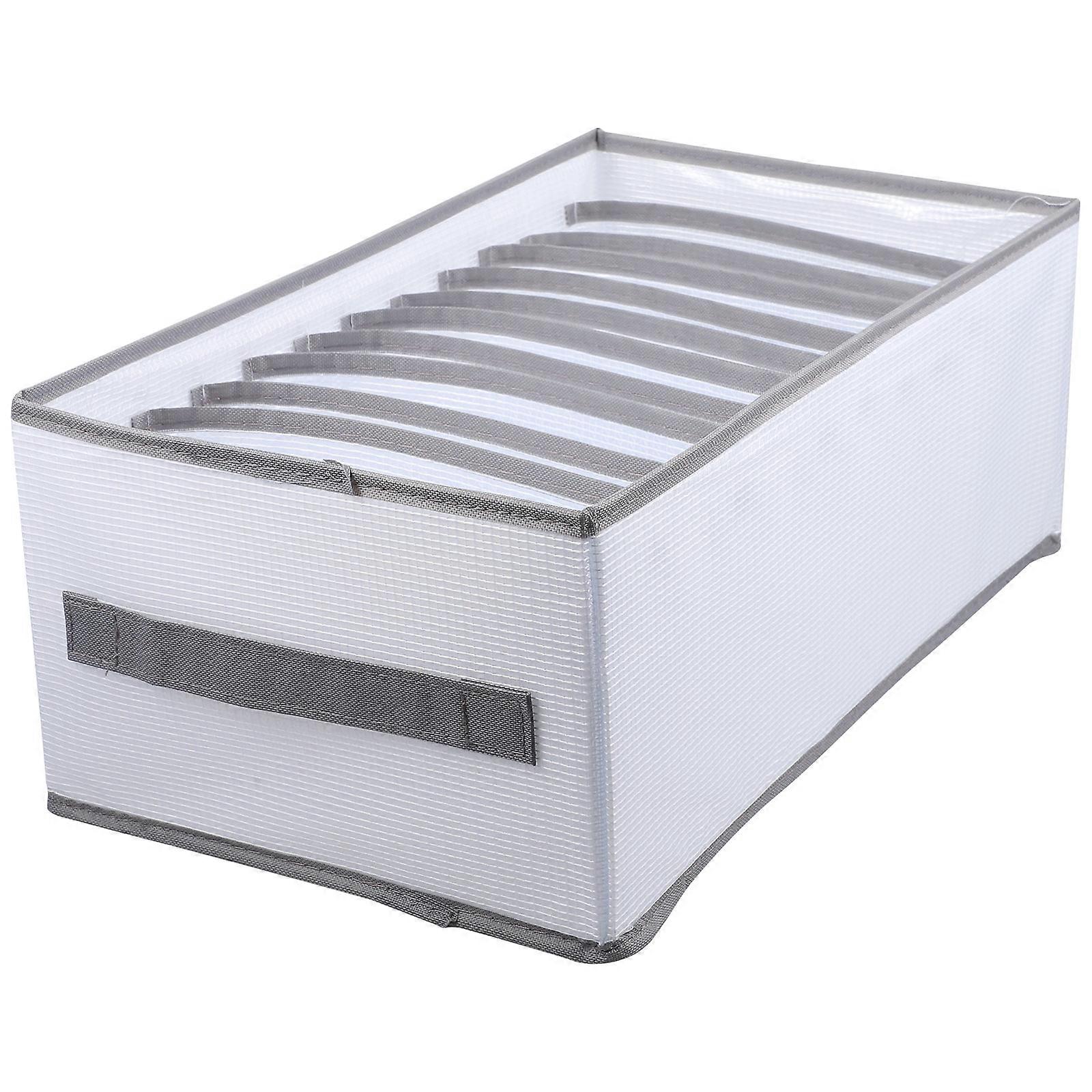 Compartment Storage Box Clothing Drawer Organizer Rectangular Shape Grey Color For Wardrobe Management 1Set