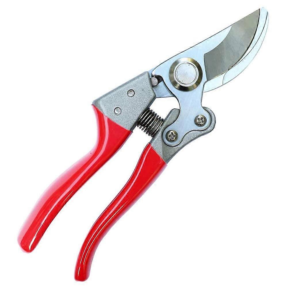Pruning Shears 8-Inch Curved SK5 Carbon Steel Red Garden Tool For Branches Stems And Flowers