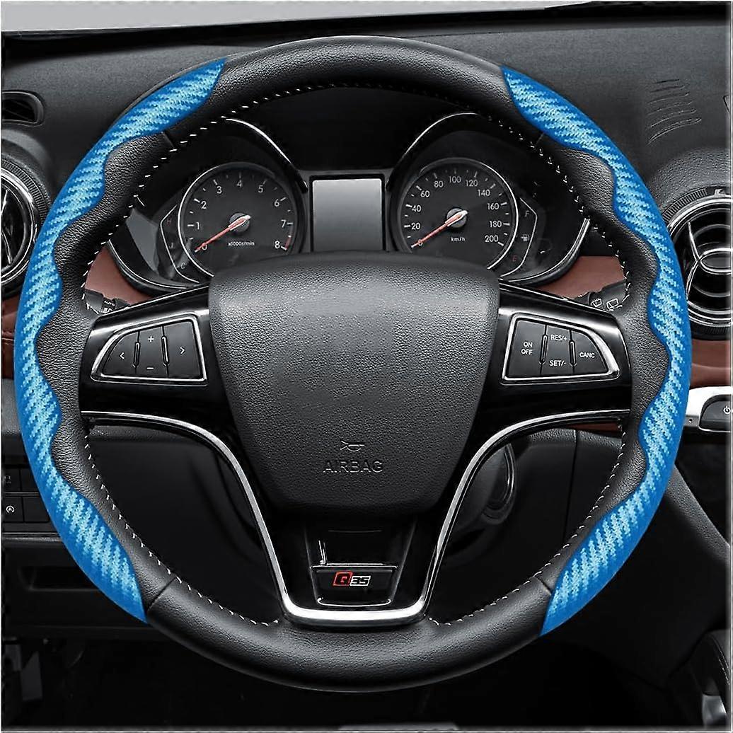 Carbon fiber craft universal segmented steering wheel cover, carbon