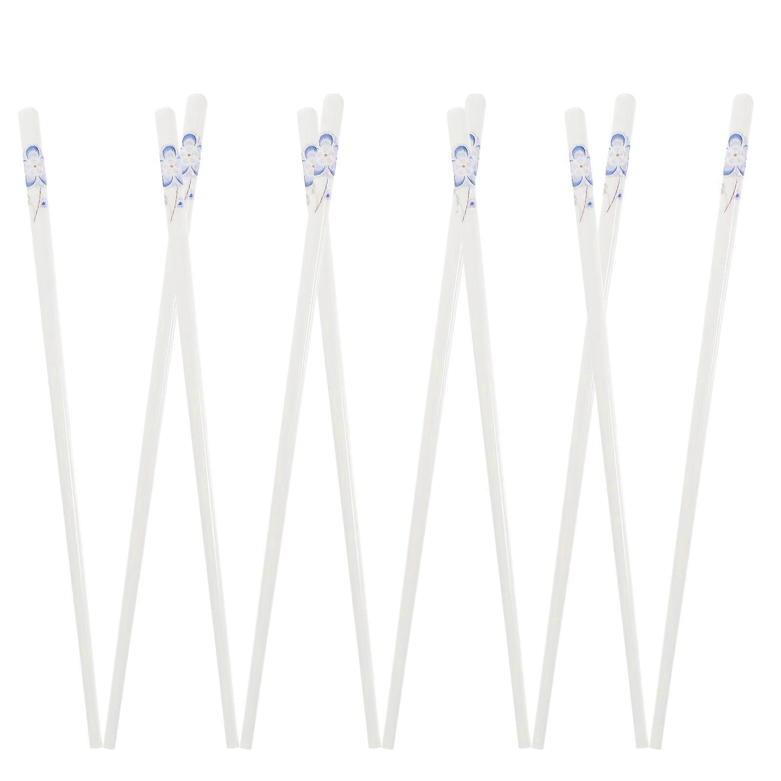 Elegant Blue Ceramic Chopsticks with AntiSlip Texture for Home Use and Dishwasher Safe 5 Pairs