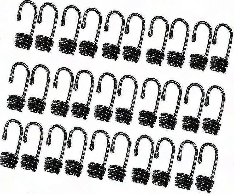 Durable Metal Hooks for Elastic Ropes, Heavy Duty Shock Cord Accessories (30 Pack)