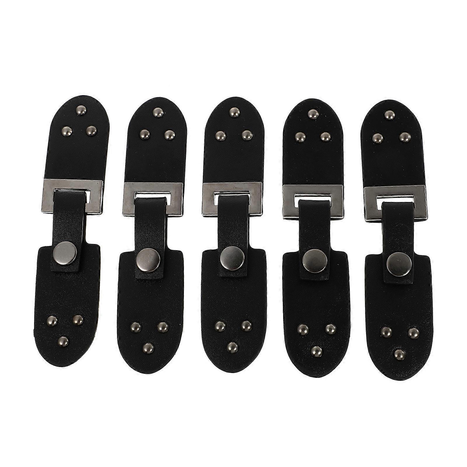 Black Toggle Buckles for Coat Closure Made of Leatherette and Metal Perfect for Decoration Projects