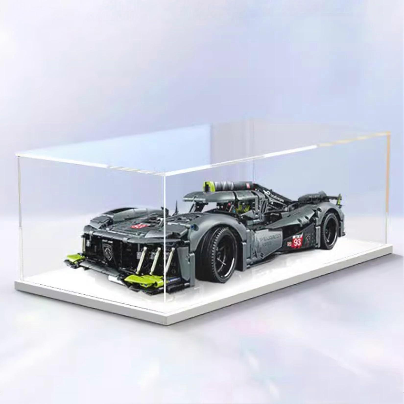 Acrylic Display Case for 42156 Hybrid Sports Car, Transparent Dustproof Box (White Base)
