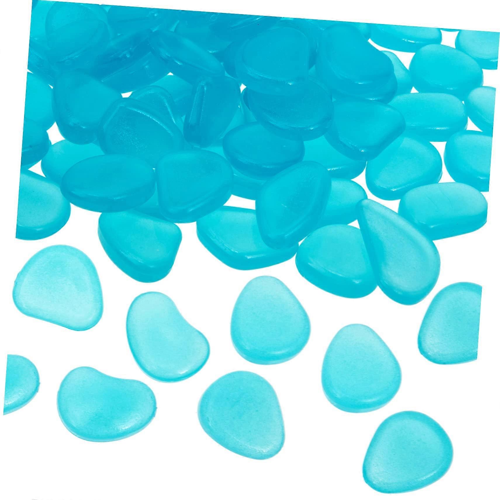 100Pcs Glowing Pebbles Garden and Aquarium Decoration Fluorescent Stones for Fish Tank Enchanted Lake