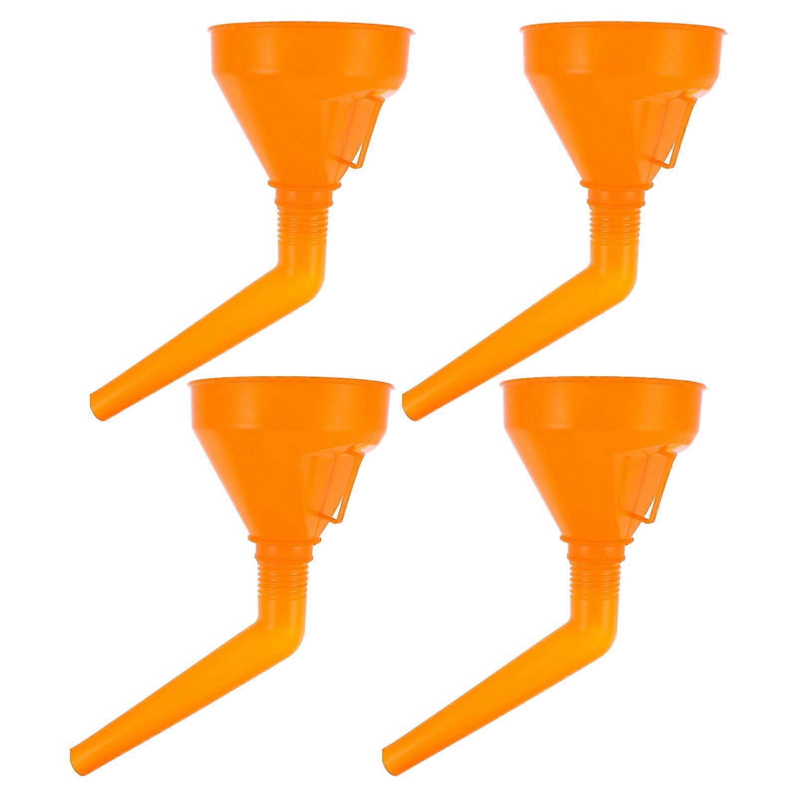 Filling Funnel Liquid Funnel For Fueling And Maintenance Orange 27X13cm 4Pcs