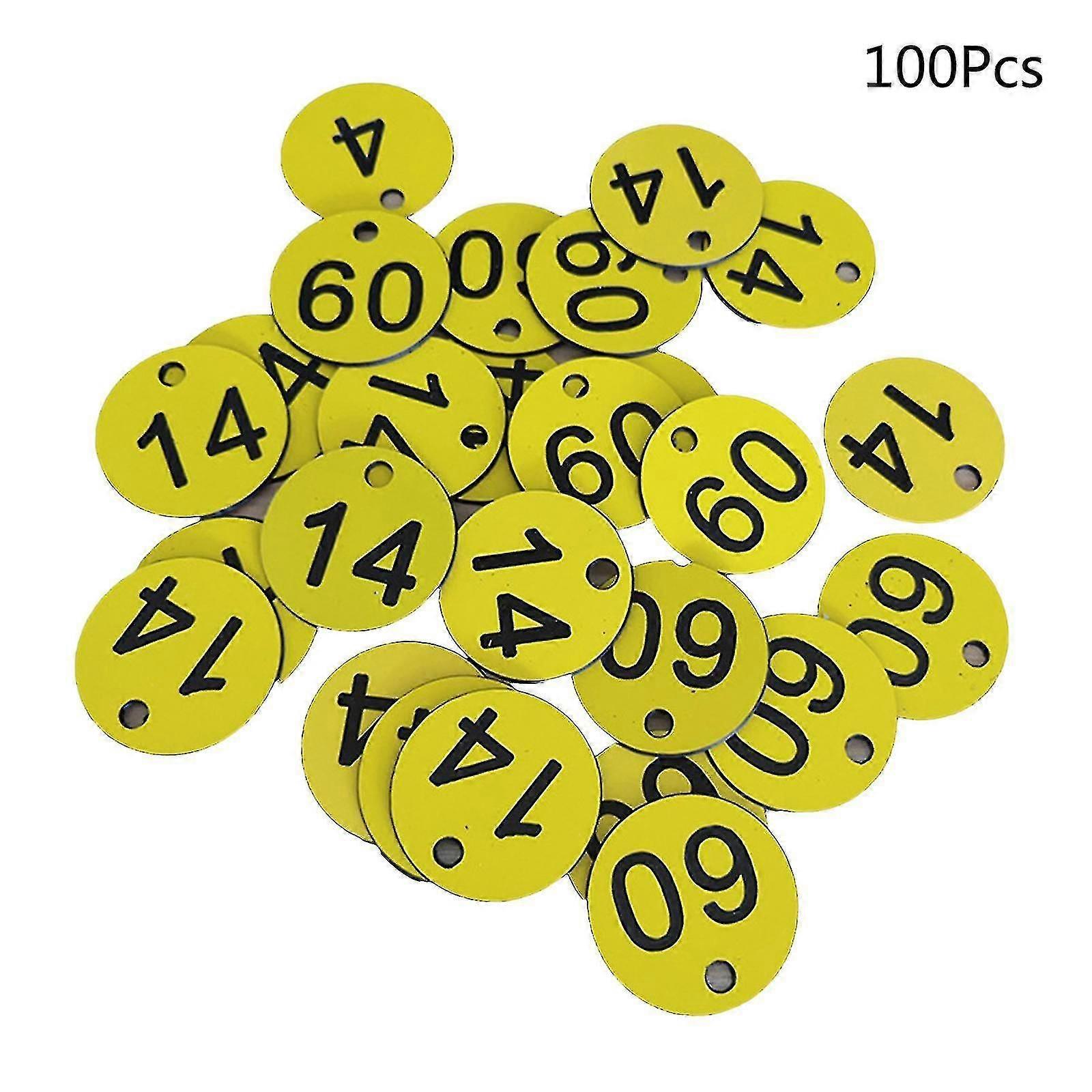 100pcs plastica ID numero tag 1-100 inciso numero id tag colorato per portachiavi hk