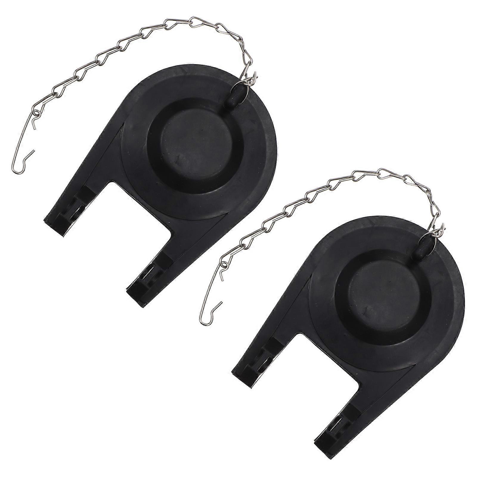 Toilet Drain Flush Valves 2 Pack Durable Rubber Tank Drain Valve with Chain Easy Installation Water Sealing Efficiency Replacement