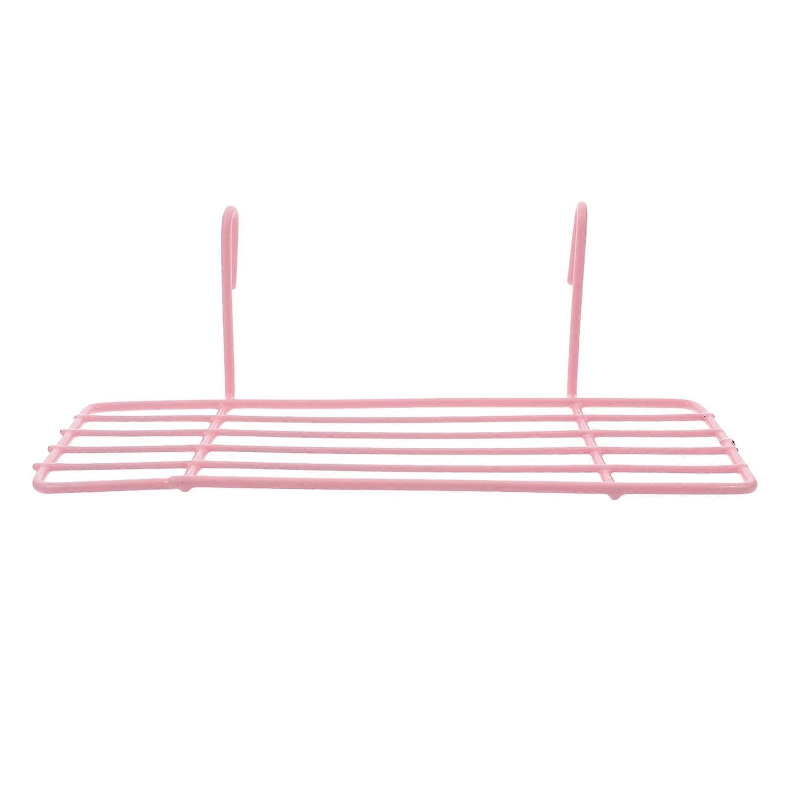 Pink Iron Wire Storage Basket Rack Straight Shelf for Trailer and Grid Panel Display 10.5 x 6.5 x 14.5 inches