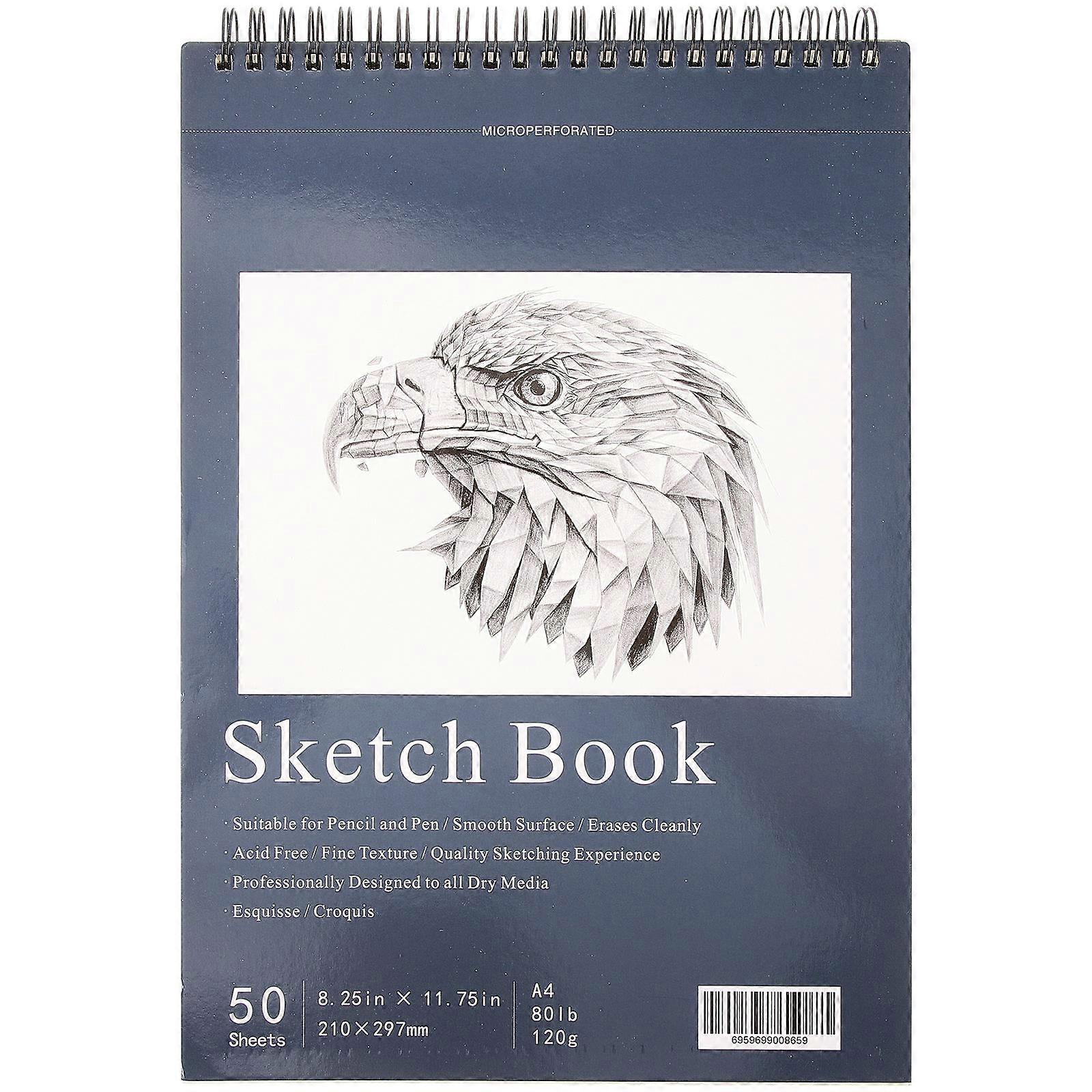 Sketchpad For Drawing Student Sketch Book Suitable For Dry Media Hard Cover Vibrant Artwork 1Set