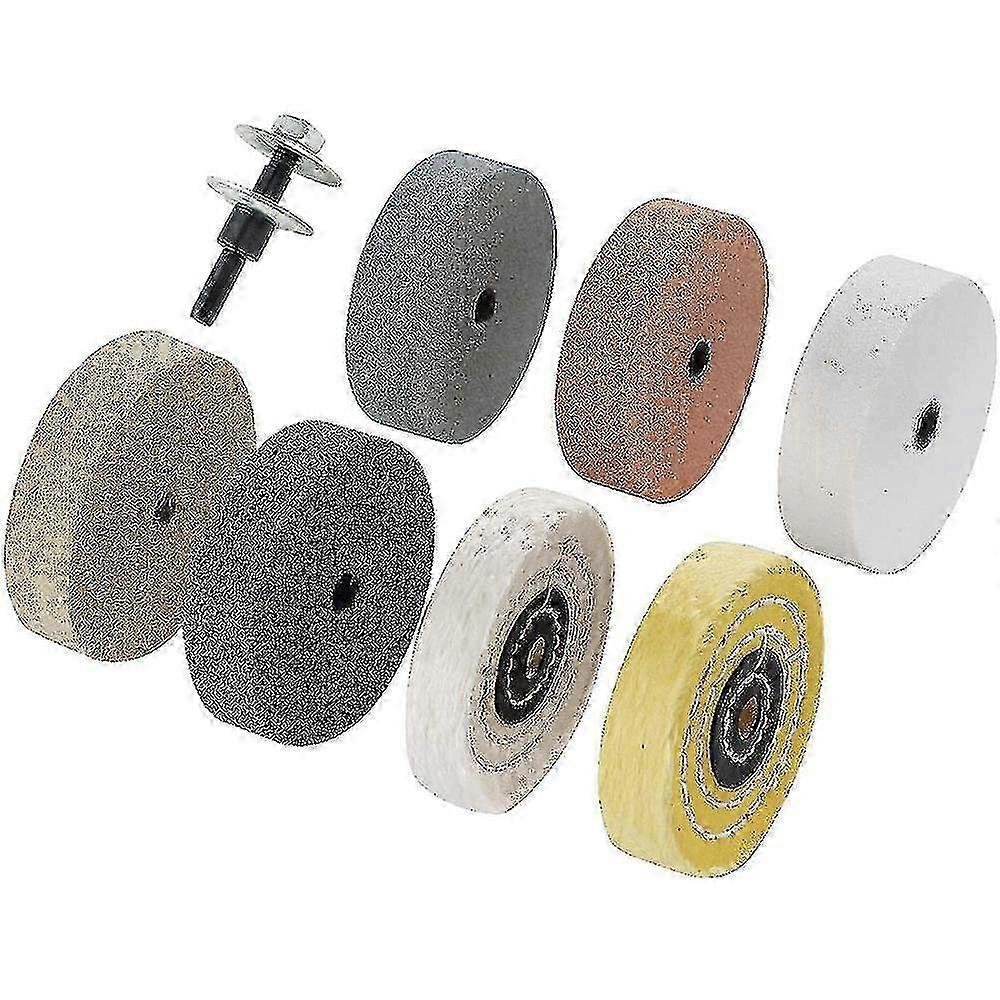 Kit de Roda de Polimento de Polimento de 3 Polegadas, para Buffer de Bancada/Esmerilhadeira de Bancada, Furo de Roda de Polimento de 3/8 Polegadas, Broca SZRH AC-