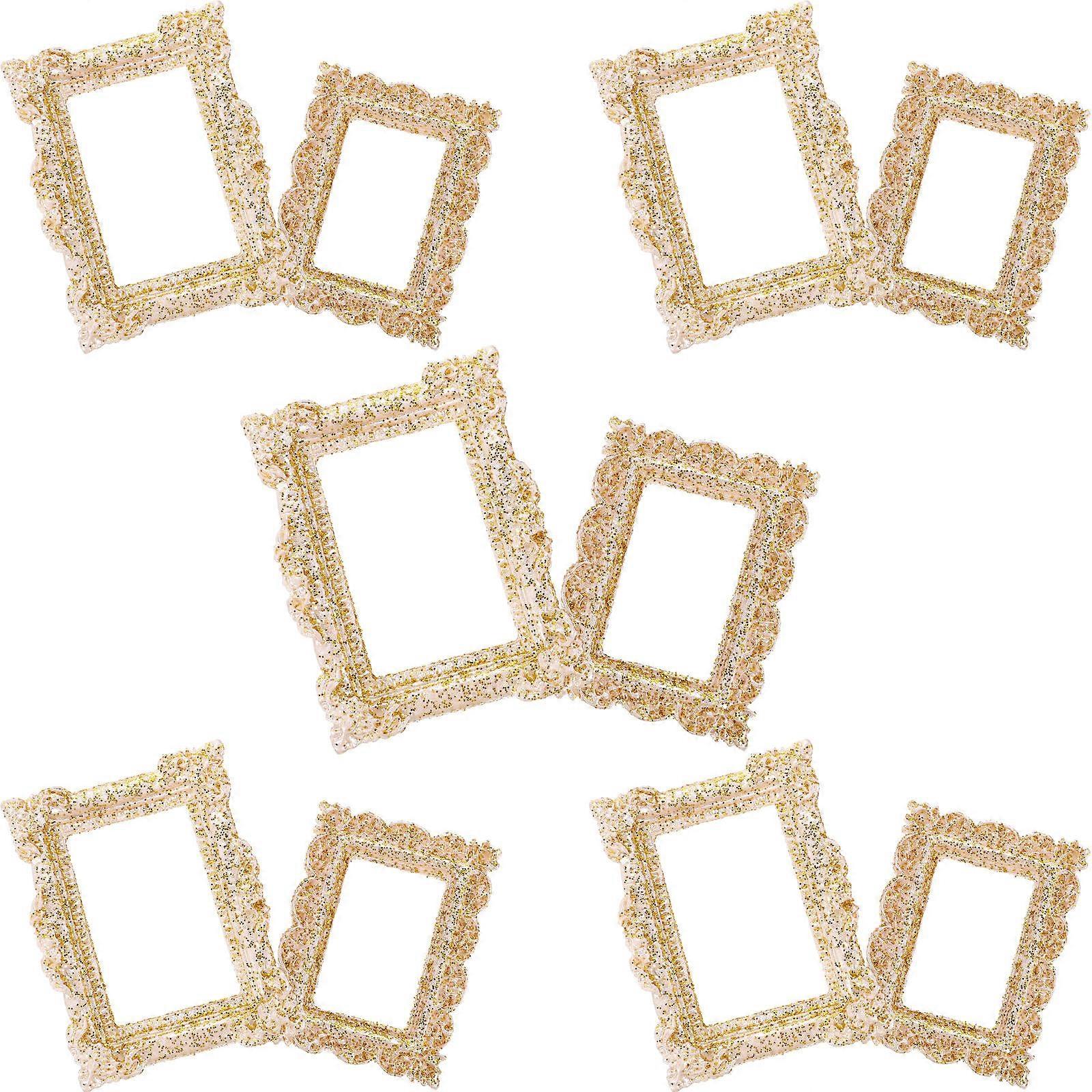 Small Picture Frames Antique Design Diy Material For Artists And Craft Enthusiasts Resin Made 10Pcs