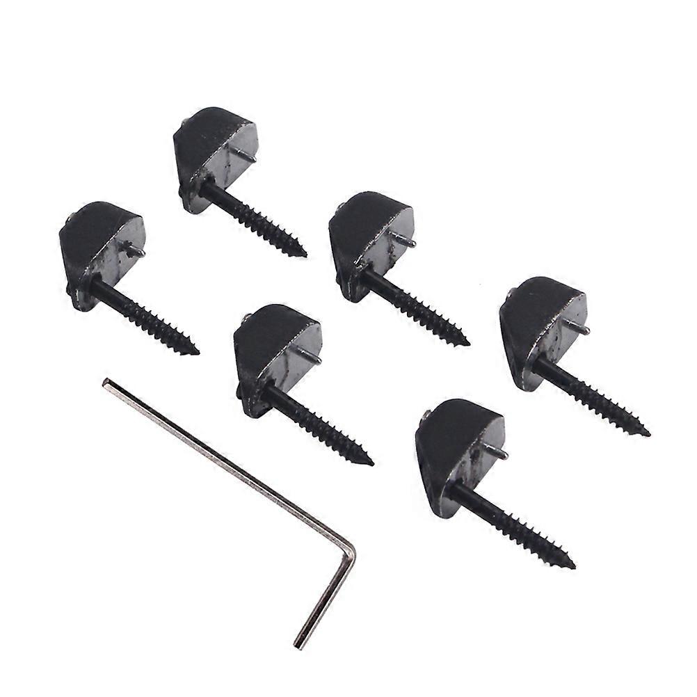 6pcs Black Electric Bass Guitar Locking Nut Set with Screws and Wrench for Easy Installation and Enhanced Performance