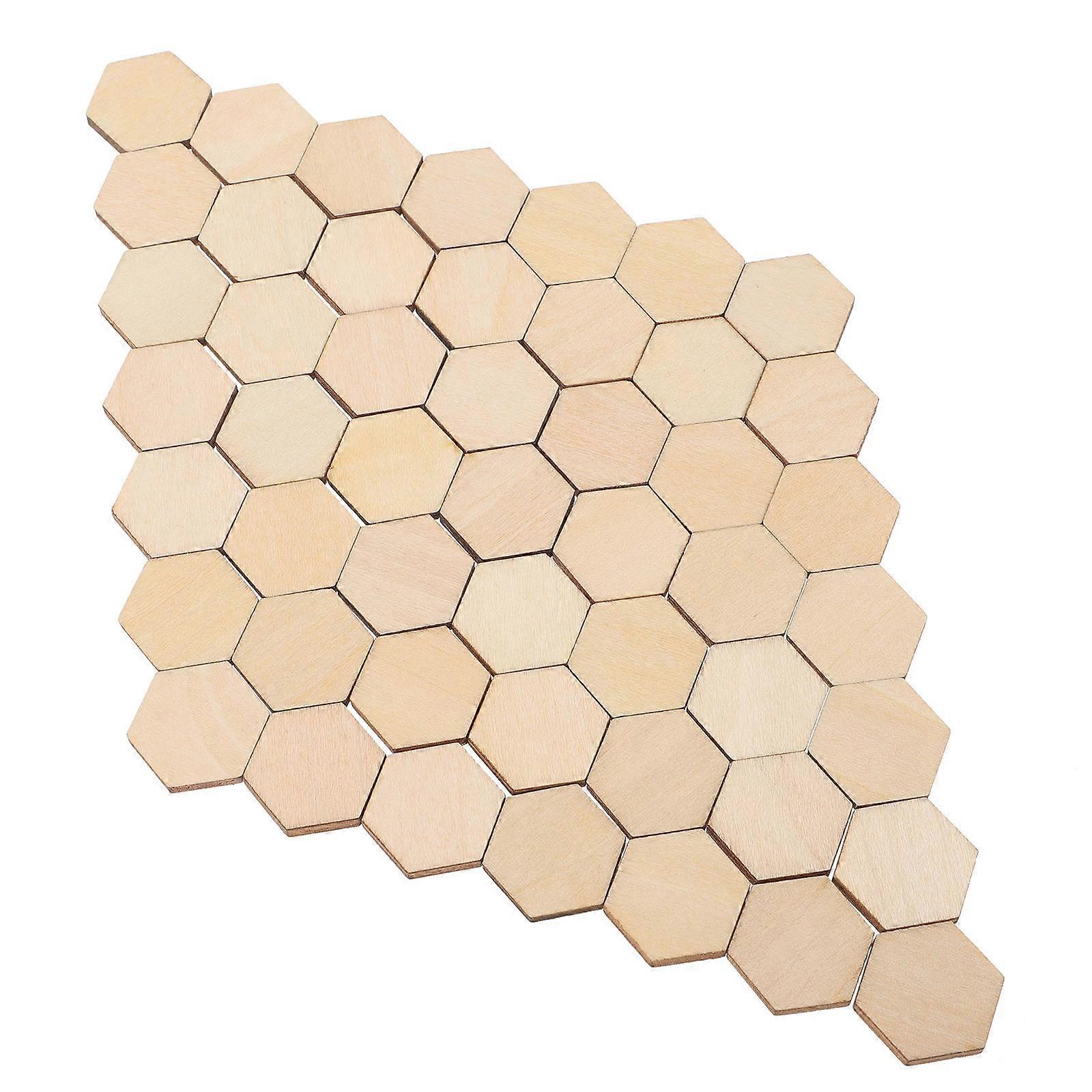 Beech Wooden Hexagonal Ornaments – 100pcs DIY Craft Decor for Weddings, Birthdays, Christmas – Creative Home Decoration Pieces