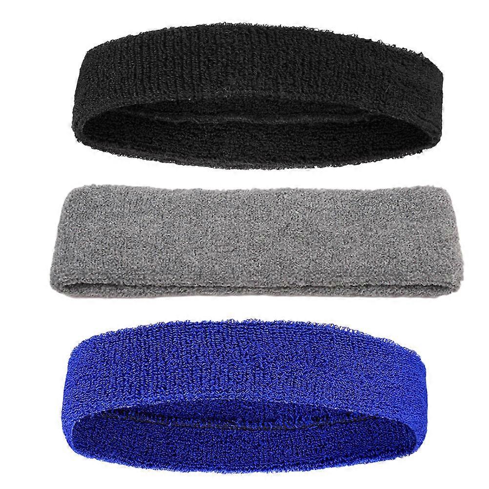 Sport Sweatband Strap Moisture Wicking Elastic Non-slip Headbands for Running Gym Exercise One Size Fits All 3Pack