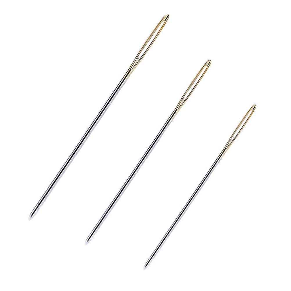 Stitching Needle Kit with Large Eye Blunt Needles for Easy Threading and Crafting Projects 7 Pieces in Storage Bottle