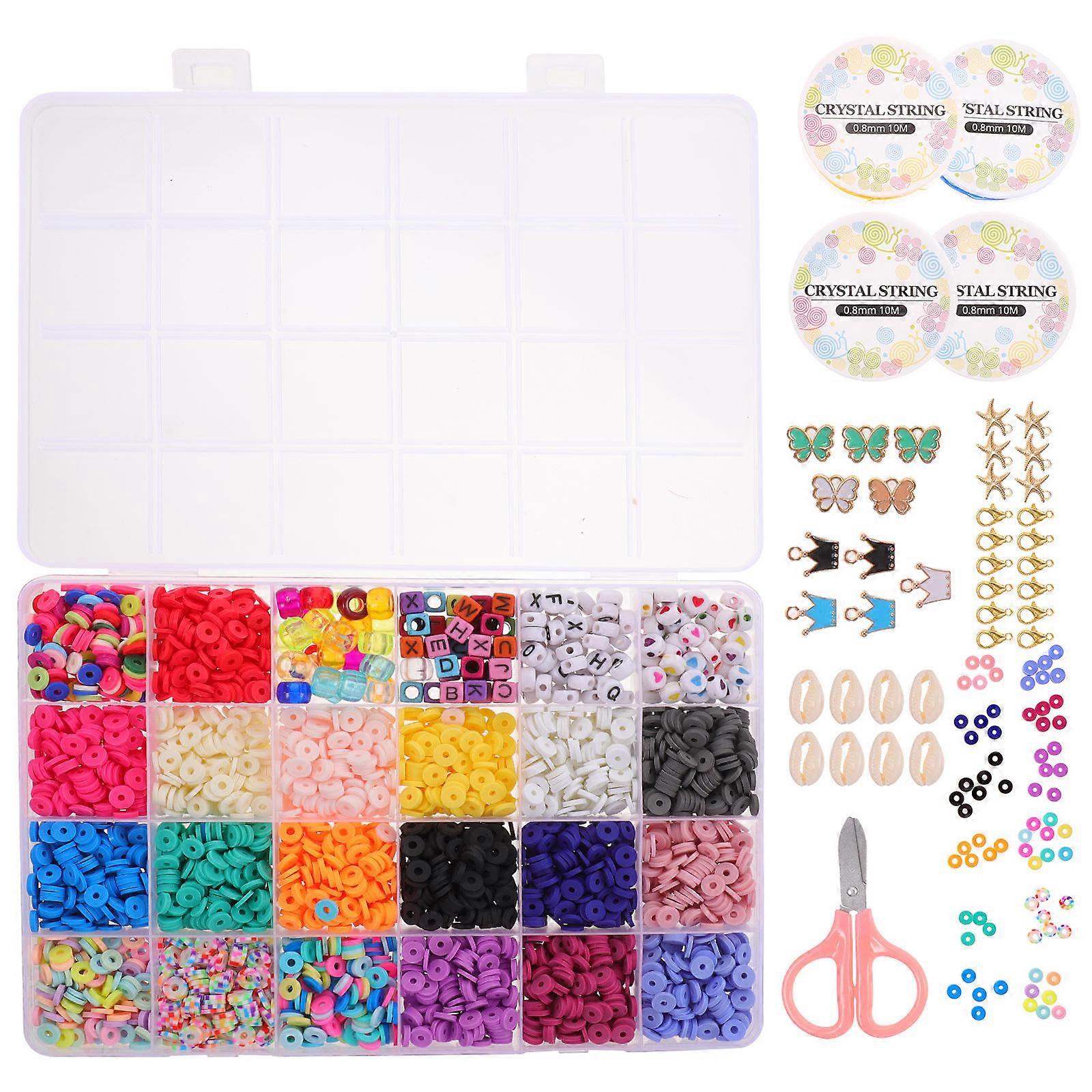 Jewelry Making Supplies Kit Featuring Round Clay Beads For Craft Making Designed For Children 1 Set