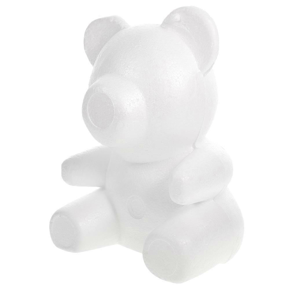 Foam DIY Decor White Bear Shaped Sculpture for Arts and Crafts DIY Project 1 Piece
