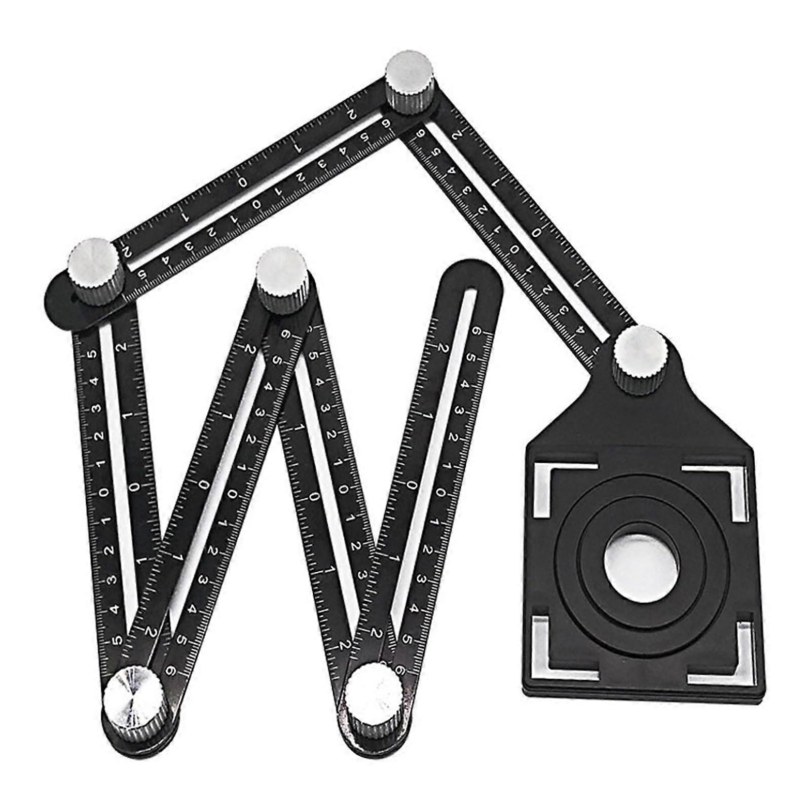 6angle ruler finder, aluminum alloy, perforated template, drilling guide, 36 Fishtail