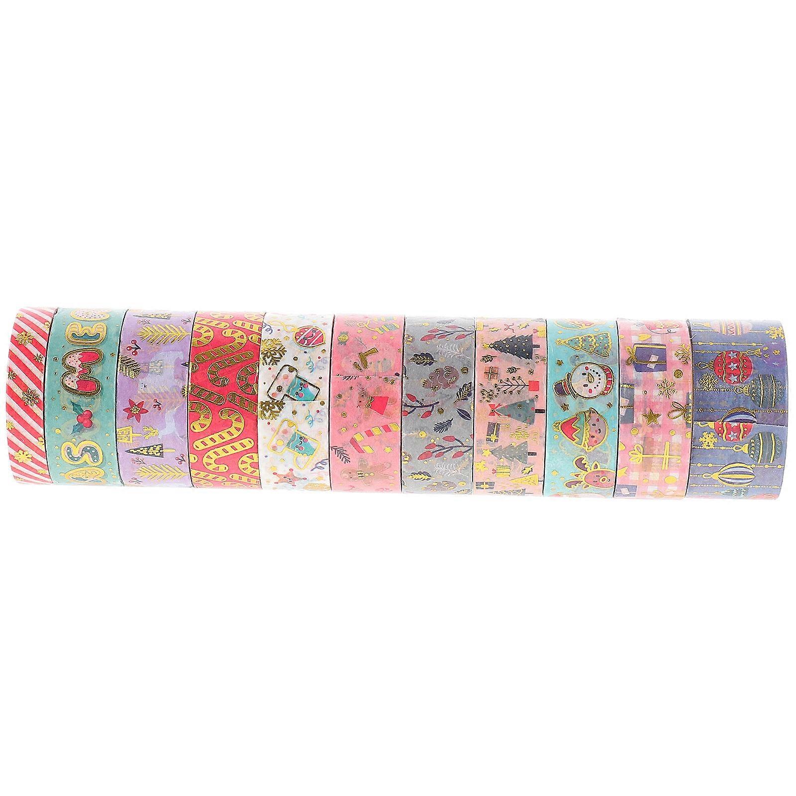 Christmas Themed Tape 11 Rolls Decorative Washi Crafting Supplies Colorful Assorted For Crafting Projects