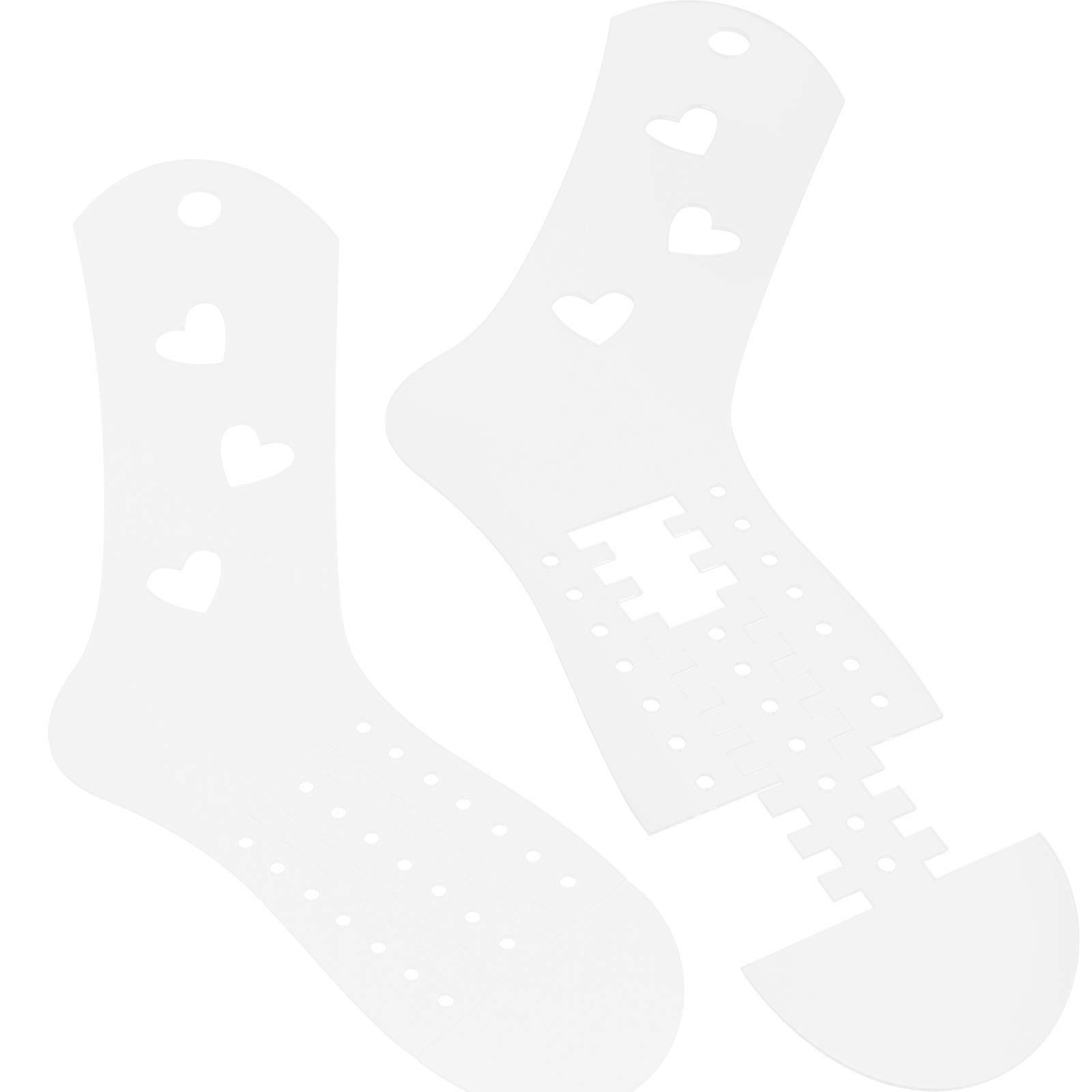 Acrylic Sock Blocking Forms 2Pcs For DIY Users Hand Knitting Projects Expandable Design Transparent Color For Socks Display