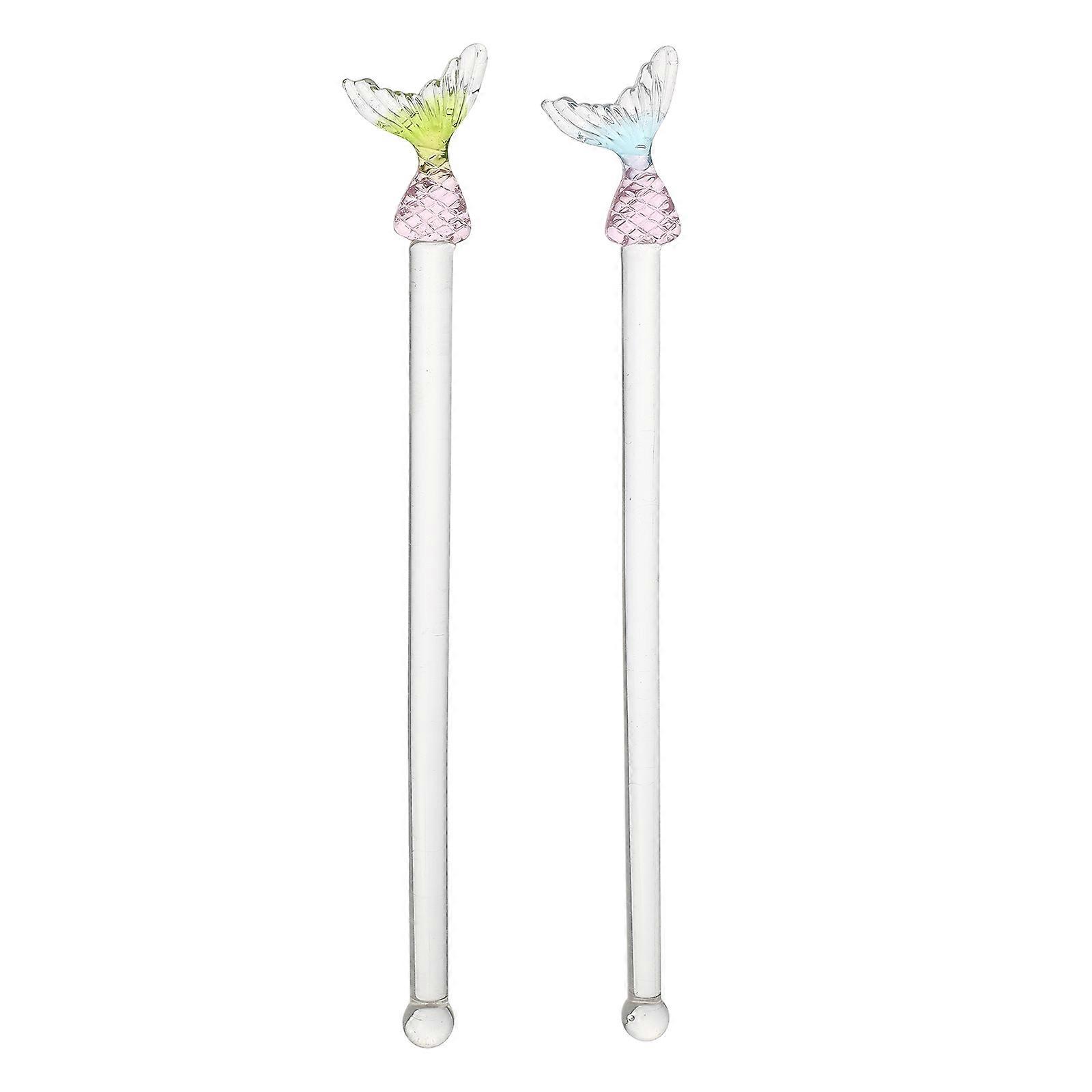 Creative Stirring Sticks 2Pcs For Beverage Mixing Use Glass Assorted Color Mixing Tool