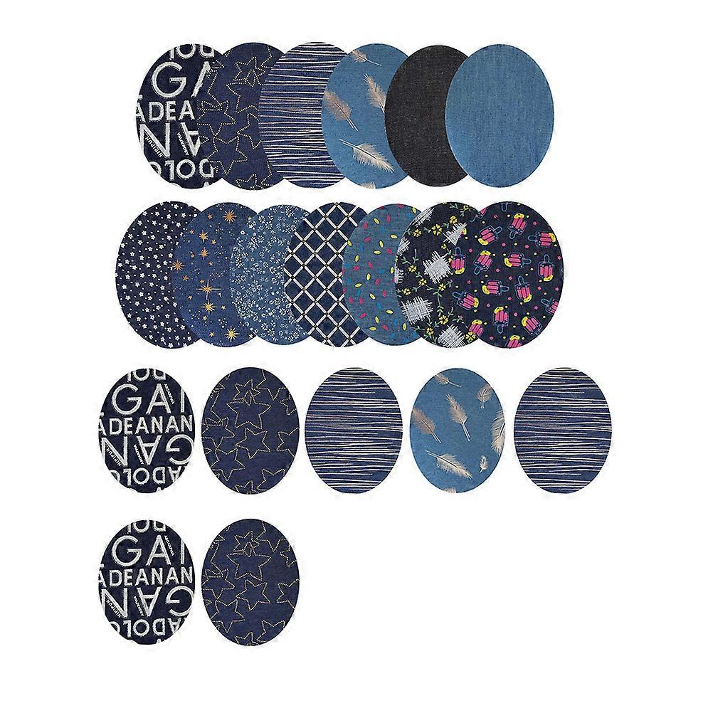 Sew On Applique Patches 20Pack For DIY Projects Assorted Color 14.00X11.00X0.20cm Iron-On Denim Style Decoration